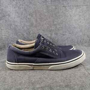 Sperry Shoes Mens 11.5 Casual Dockside Sneakers Slip On Laceless Canvas Trainers